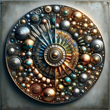 Digital Arts titled "Cosmic Metallurgy:…" by Alberto Capitani, Original Artwork, AI generated image