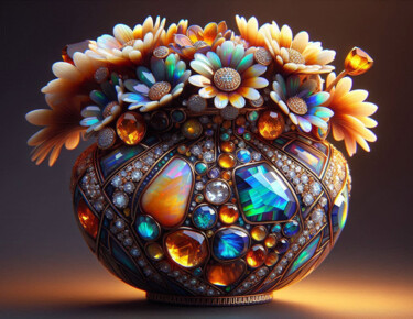 Digital Arts titled "Gemstone-Encrusted…" by Alberto Capitani, Original Artwork, AI generated image