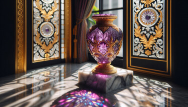 "Purple Crystal Vase…" başlıklı Dijital Sanat Alberto Capitani tarafından, Orijinal sanat, AI tarafından oluşturulan görüntü