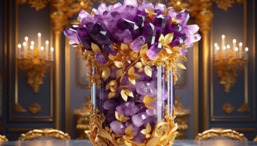 Arte digitale intitolato "Luxurious Amethyst…" da Alberto Capitani, Opera d'arte originale, Immagine generata dall'IA