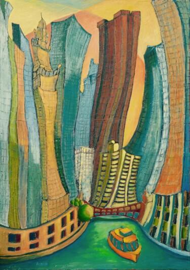 Pintura titulada "Cruise on the river…" por Albina Urbanek, Obra de arte original, Oleo
