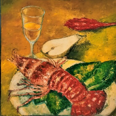 Peinture intitulée "Nature morte à la l…" par Albina Urbanek, Œuvre d'art originale, Huile