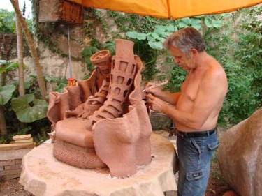Escultura intitulada "Santo Expedito" por Alceo Luiz De Costa Dcosta, Obras de arte originais