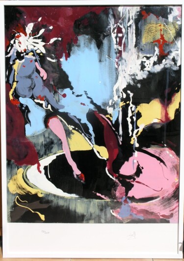 Malerei mit dem Titel "la fille aux bas ny…" von Alcorart Alcor, Original-Kunstwerk, Acryl