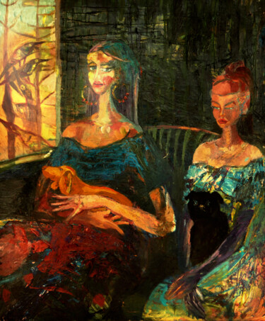 "Mona -Luiza z pupil…" başlıklı Tablo Aldona Zając tarafından, Orijinal sanat, Petrol