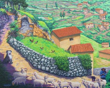 Painting titled "Camino al Tambo" by Aldopintor, Original Artwork, Oil