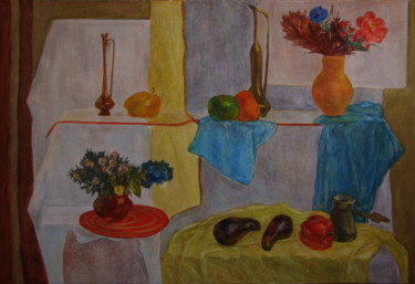 Schilderij getiteld "Цветы и плоды" door Aleksei Filippov, Origineel Kunstwerk