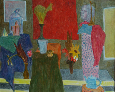Painting titled "Красная драпировка" by Aleksei Filippov, Original Artwork