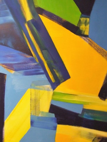 Schilderij getiteld "Vibrazione blu nel…" door Bisi, Origineel Kunstwerk, Olie