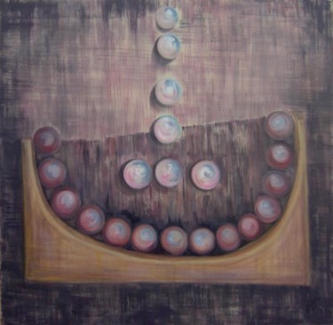 Malerei mit dem Titel "Damas encadenadas" von Alejandra Coirini, Original-Kunstwerk, Acryl