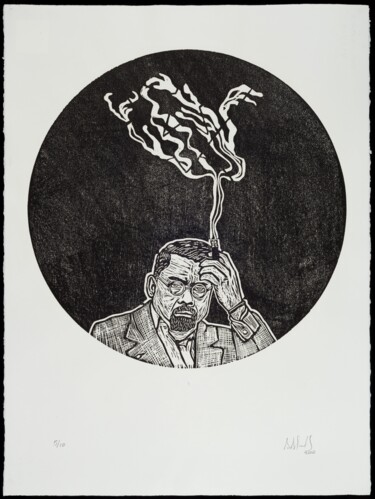 Incisioni, stampe intitolato "Puro Humo" da Alejandro Alexis García Núñez, Opera d'arte originale, incisione