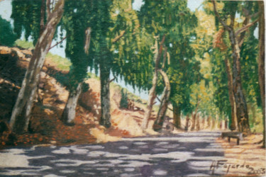 Pintura titulada "carretera-de-eucali…" por Alejandro Fajardo, Obra de arte original