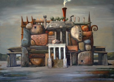Peinture intitulée "Library" par Aleks Voznesenskii, Œuvre d'art originale, Huile