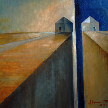 Peinture intitulée "House at the end of…" par Aleks Voznesenskii, Œuvre d'art originale, Huile