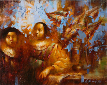 Pintura titulada "Family 1" por Dobrodiy Alexandr, Obra de arte original, Oleo Montado en Bastidor de camilla de madera