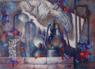 Peinture intitulée "Still life ultramar…" par Dobrodiy Alexandr, Œuvre d'art originale, Huile Monté sur Châssis en bois