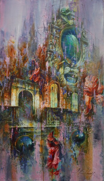 Malarstwo zatytułowany „old motive” autorstwa Dobrodiy Alexandr, Oryginalna praca, Olej Zamontowany na Drewniana rama noszy