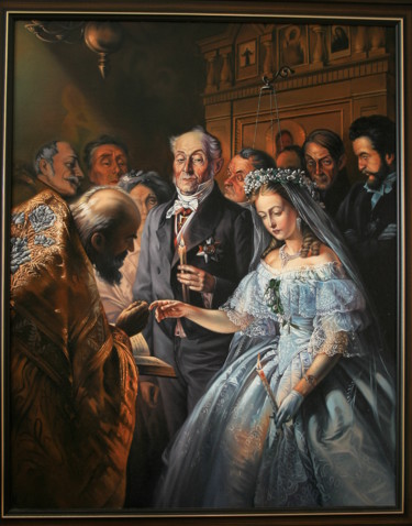 Pittura intitolato "Неравный брак" da Aleksandr Ivanov, Opera d'arte originale, Olio