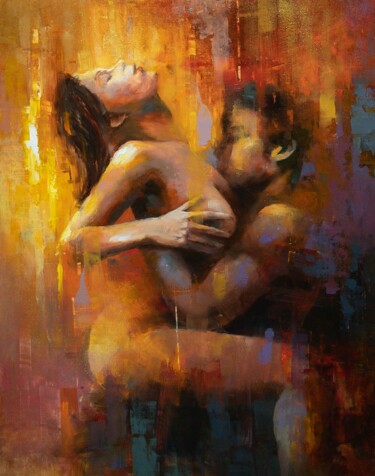 Painting titled "The passion" by Aleksandr Jero, Original Artwork, Oil