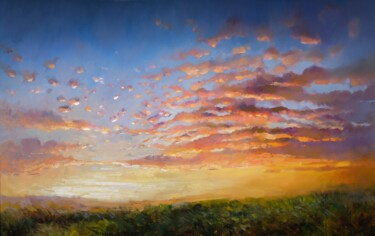 Painting titled "The flow of the sky" by Aleksandr Jero, Original Artwork, Oil