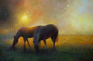 Pintura intitulada "The morning lights" por Aleksandr Jero, Obras de arte originais, Óleo