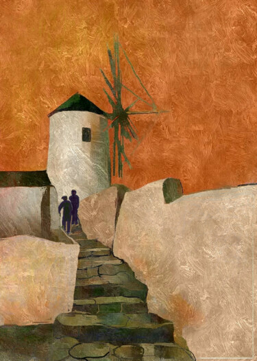 Цифровое искусство под названием "Старая мельница" - Александр Коровин, Подлинное произведение искусства, Цифровая живопись
