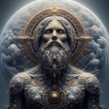 Digitale Kunst getiteld "100 Faces of God_011" door Aleksandr Pogodin, Origineel Kunstwerk, AI gegenereerde afbeelding
