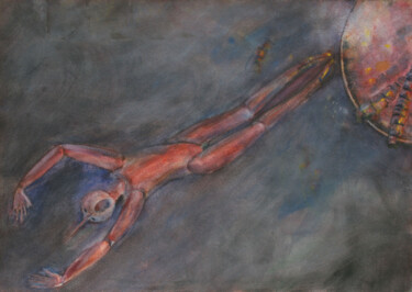 Peinture intitulée "Icarus" par Aleksandr Tkachenko, Œuvre d'art originale, Aquarelle