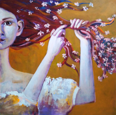 Malerei mit dem Titel "Wiosna" von Aleksandra Adamczak, Original-Kunstwerk, Acryl