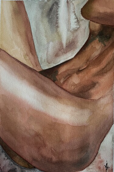 Painting titled "Feminine body" by Aleksandra Antonova, Original Artwork, Watercolor