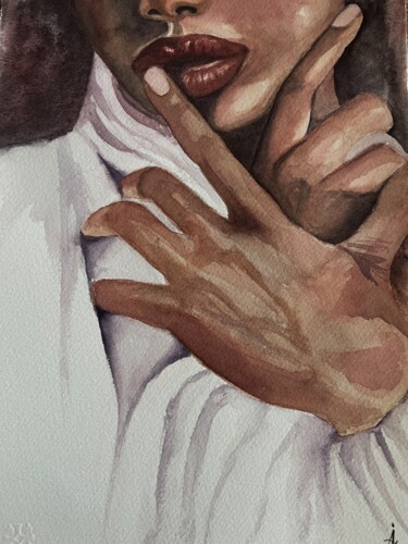 Painting titled "Hands" by Aleksandra Antonova, Original Artwork, Watercolor