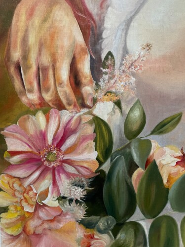Schilderij getiteld "Flowers in oil" door Aleksandra Antonova, Origineel Kunstwerk, Olie