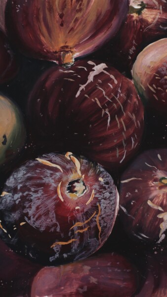 Pintura intitulada "Figs from Greece" por Aleksandra Antonova, Obras de arte originais, Guache