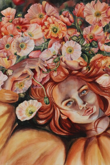 "Blossom, part 3, po…" başlıklı Tablo Aleksandra Antonova tarafından, Orijinal sanat, Suluboya