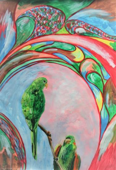 Malarstwo zatytułowany „Parrots” autorstwa Aleksandra Cherepanova, Oryginalna praca, Akryl