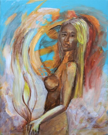 Painting titled "Fire rising" by Aleksandra Cherepanova, Original Artwork, Acrylic