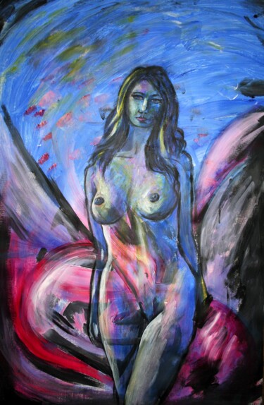 Painting titled "Her appearance" by Aleksandra Cherepanova, Original Artwork, Acrylic