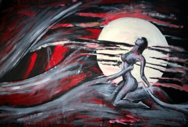Painting titled "Before sunrise" by Aleksandra Cherepanova, Original Artwork, Acrylic