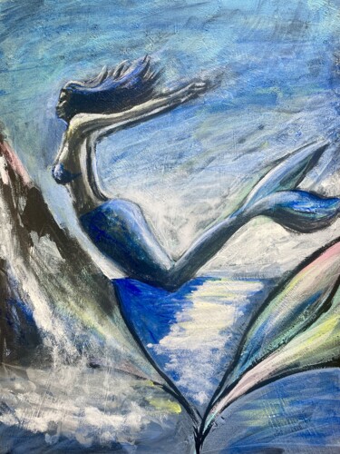 Pittura intitolato "Depth jump" da Aleksandra Cherepanova, Opera d'arte originale, Acrilico