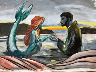 Malerei mit dem Titel "Meeting in the midd…" von Aleksandra Cherepanova, Original-Kunstwerk, Acryl