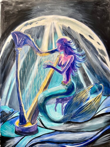 Painting titled "Moonlight Sonata" by Aleksandra Cherepanova, Original Artwork, Acrylic