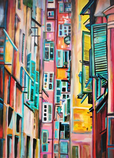 Pintura intitulada "Street " por Alexandra Djokic, Obras de arte originais, Acrílico