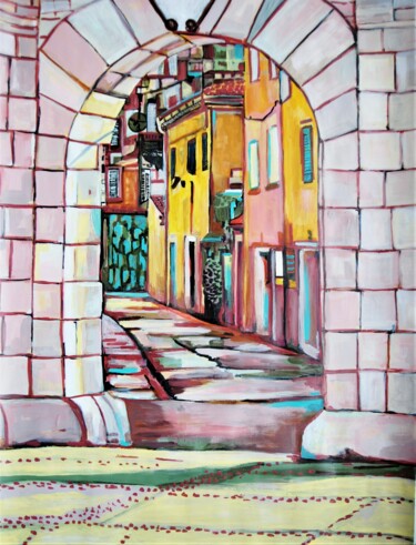 Painting titled "Behind the gates" by Alexandra Djokic, Original Artwork, Acrylic