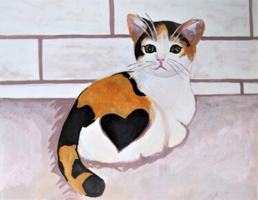 Pittura intitolato "Kitten " da Alexandra Djokic, Opera d'arte originale, Acrilico