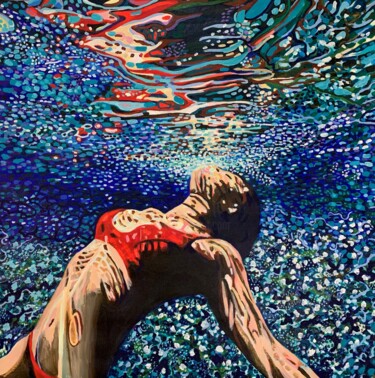 Malerei mit dem Titel "Underwater / 90 x 9…" von Alexandra Djokic, Original-Kunstwerk, Acryl
