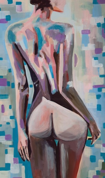 Malerei mit dem Titel "Nude / 72 x 42 cm" von Alexandra Djokic, Original-Kunstwerk, Acryl