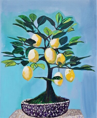 绘画 标题为“Lemon tree / 67 X 5…” 由Alexandra Djokic, 原创艺术品, 丙烯