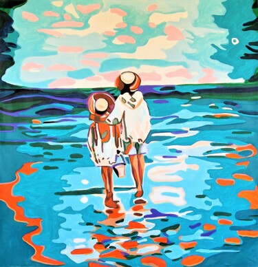 Painting titled "Childhood / 80x 81…" by Alexandra Djokic, Original Artwork, Acrylic