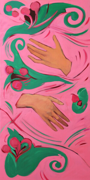 제목이 "relationships 4/7"인 미술작품 Aleksandra Romanova로, 원작, 아크릴 나무 들것 프레임에 장착됨