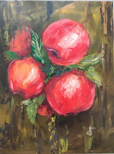 Pintura titulada "Red Apples" por Aleksandra Svetlichnaya, Obra de arte original, Oleo